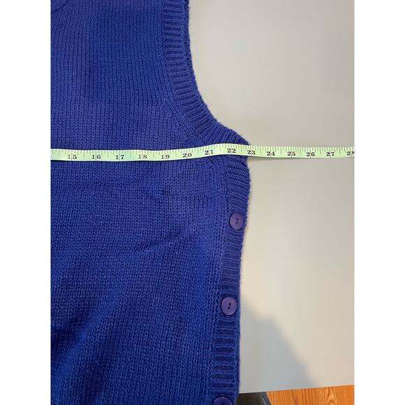 Objectives womens blue sweater vest button detail size L - Picture 6 of 7